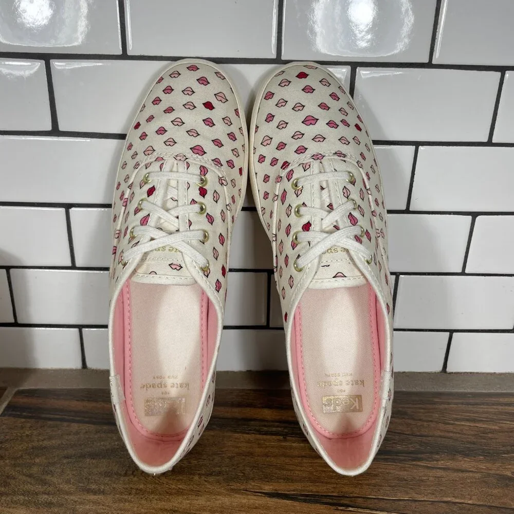 Keds x Kate Spade Champion Lips Shoes Womens Size 8 Multicolor Low Top Sneakers